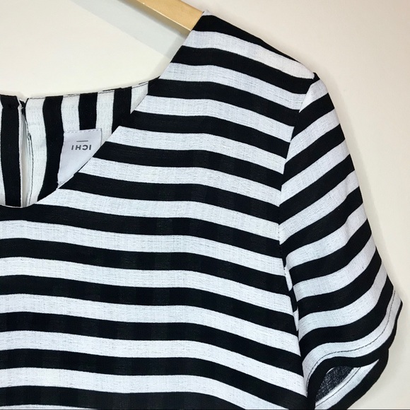 Ichi Black & White Striped Top - Picture 3 of 6